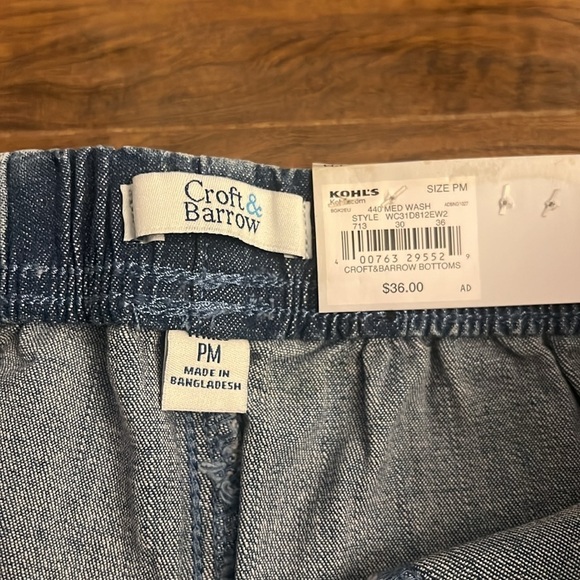 NWT Croft & Barrow Skimmer Mid Rise PM Cotton jean shorts - Picture 3 of 8